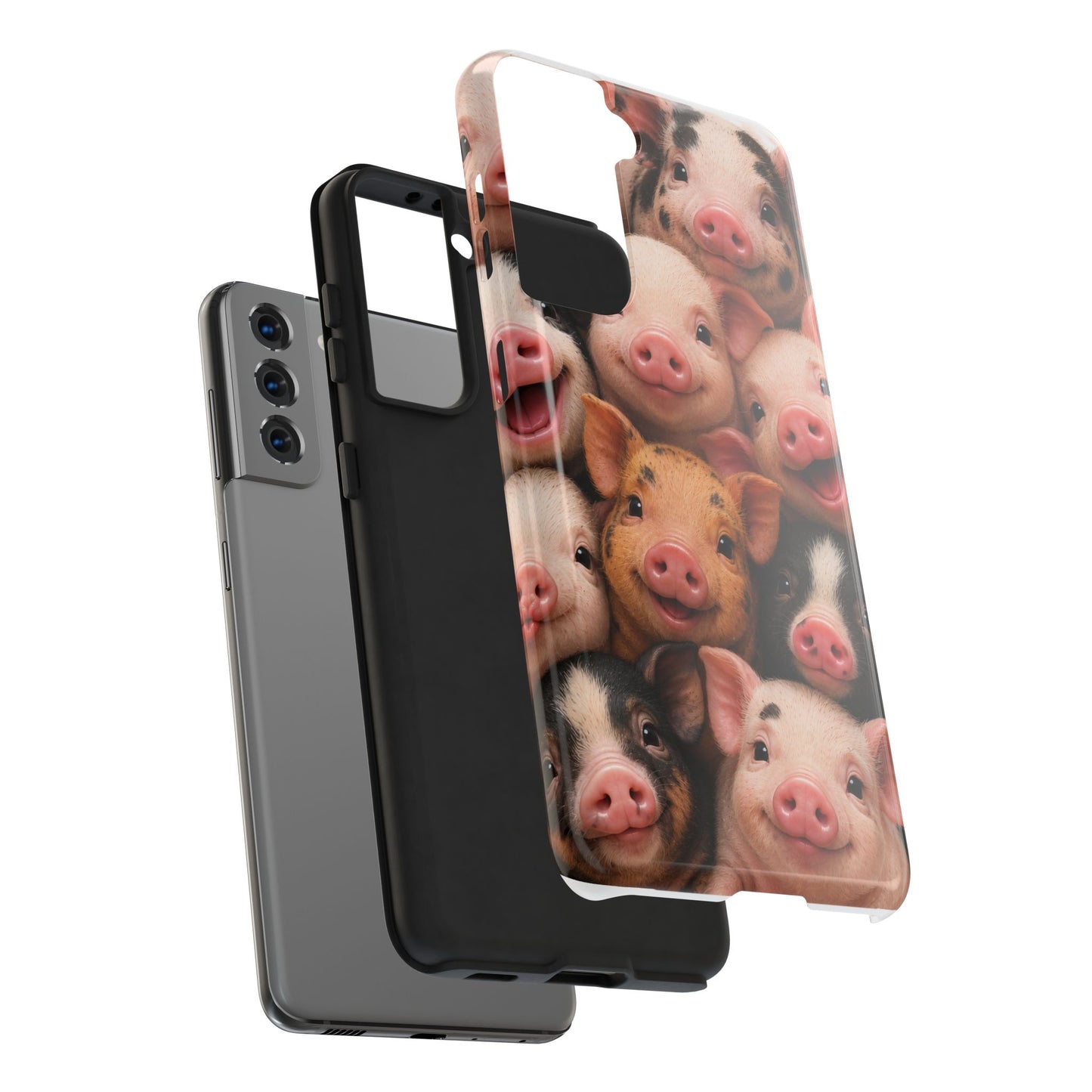 Pig Faces Tough Phone Case — Cute Farm Animal iPhone Protective Cover