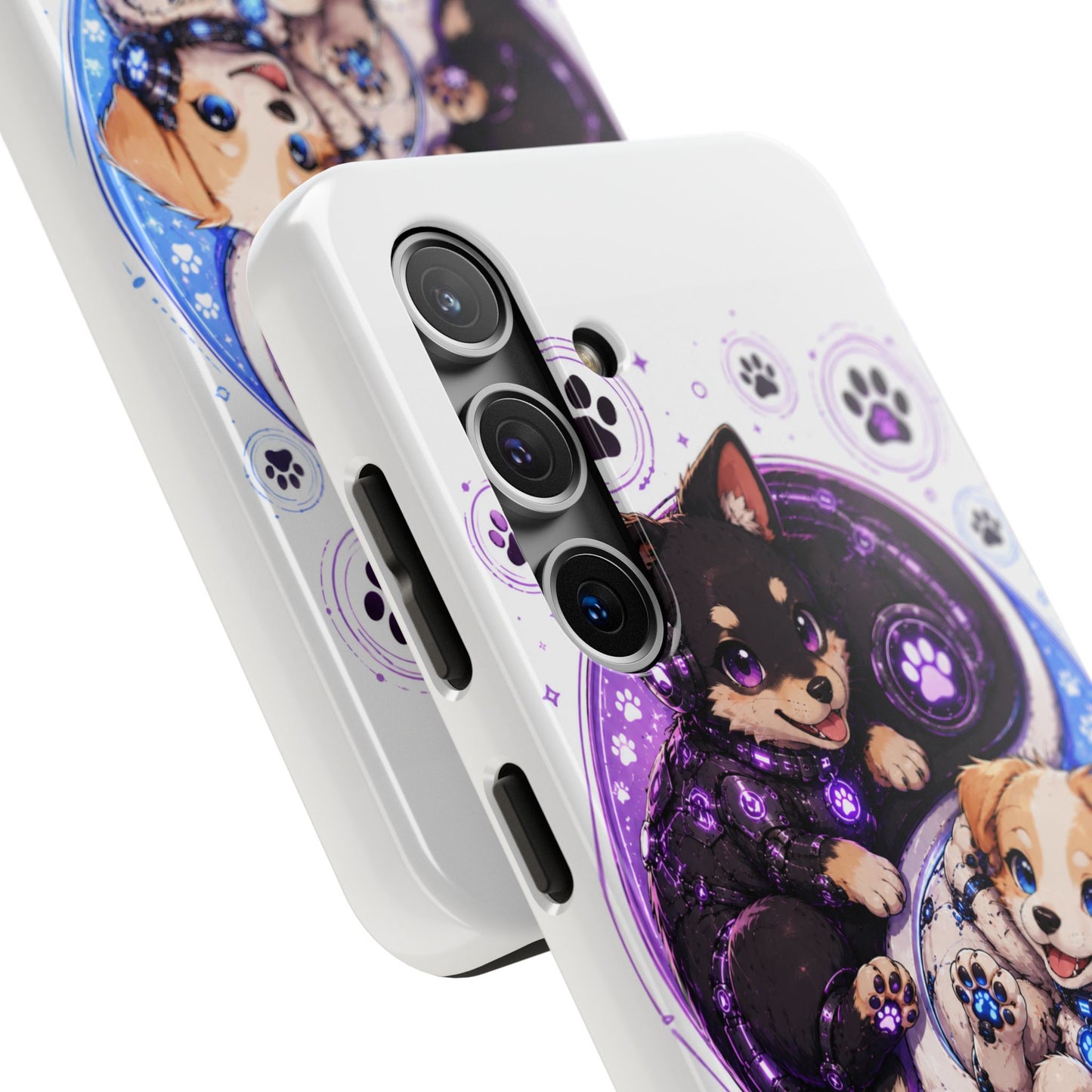 Yin Yang Puppy Tough Phone Case — Cute Paw Print Dog Protector