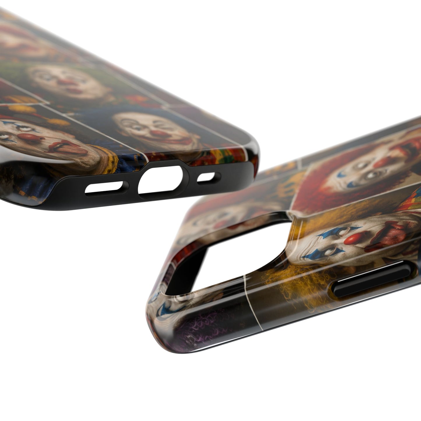 Clown Collage Tough Phone Case — Retro Carnival Horror Pattern