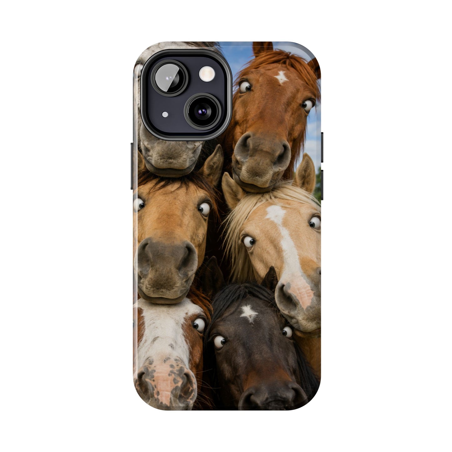 Horse Herd Phone Case — Funny Goofy Horses Tough Protective Cover