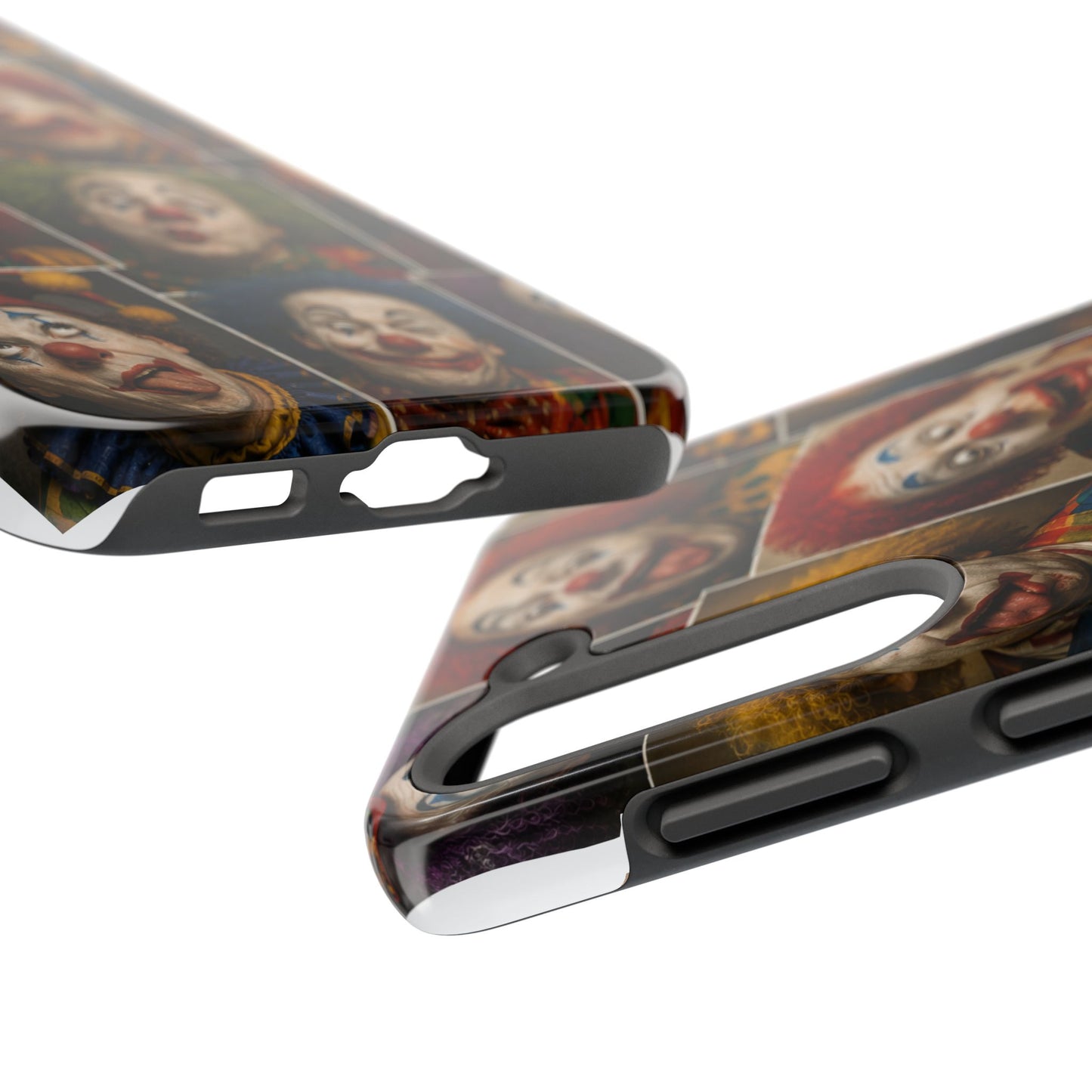 Clown Collage Tough Phone Case — Retro Carnival Horror Pattern