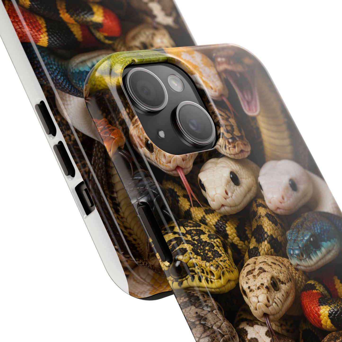 Snake Pattern Tough Phone Case — Colorful Snakes Protective Phone Cover
