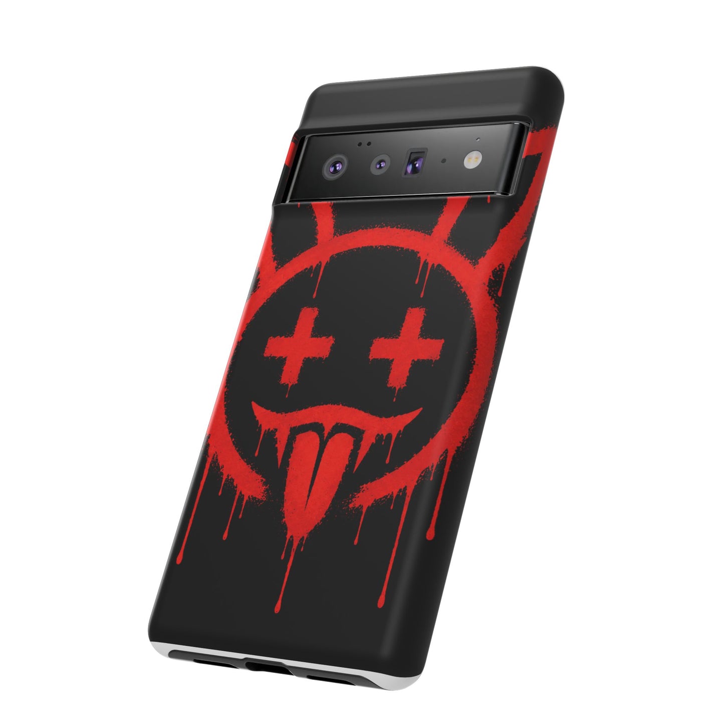 Phone Case - Metallic Souls Red Drip Smiley Graffiti Design