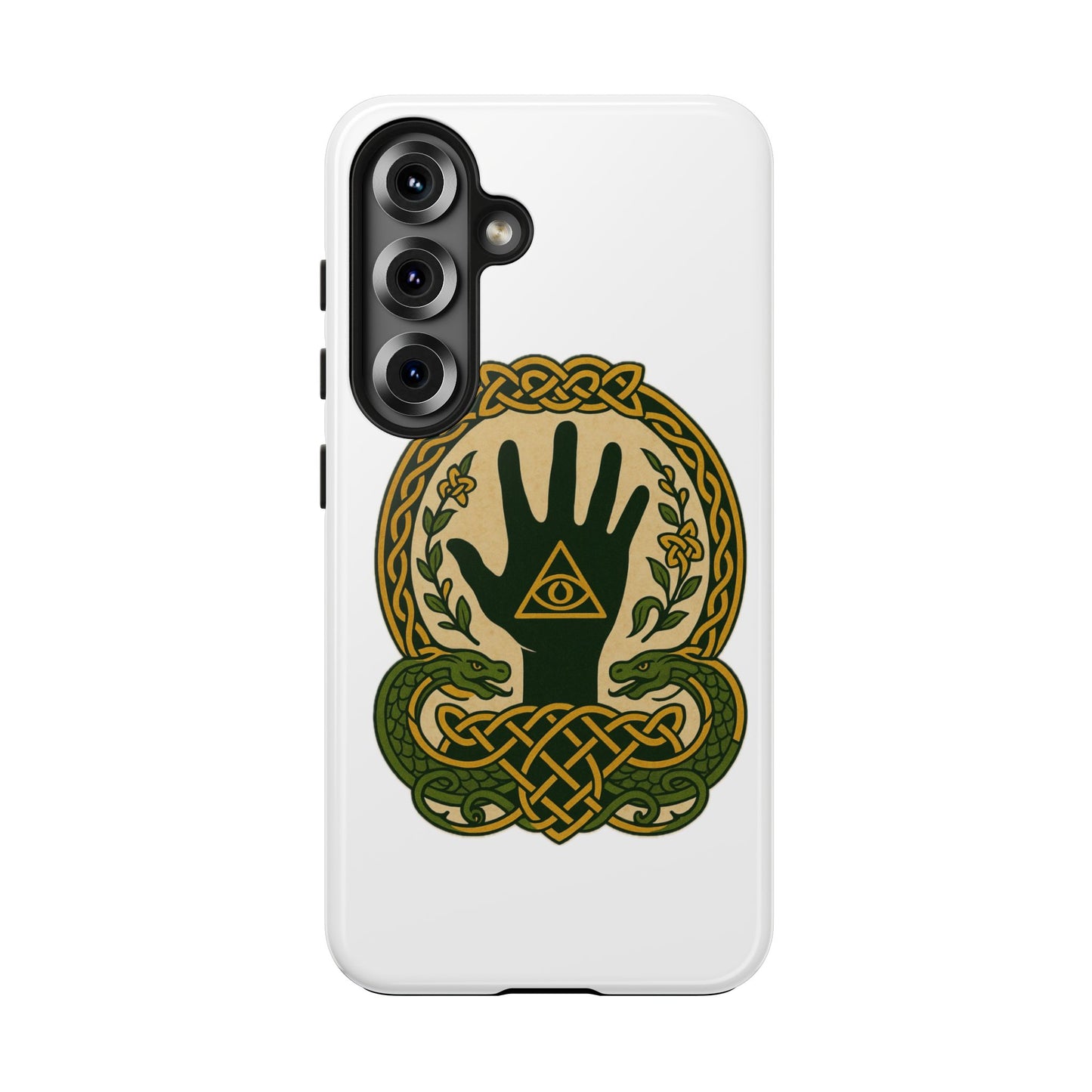 Celtic Eye of Providence Tough Phone Case — Protective Mythic Hand Design