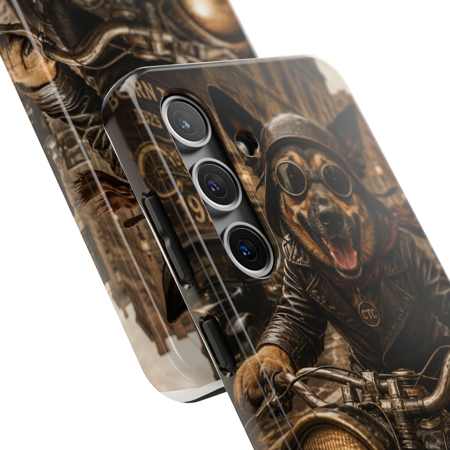 Phone Case — Biker Dog Riding Motorcycle Protective Tough Cover