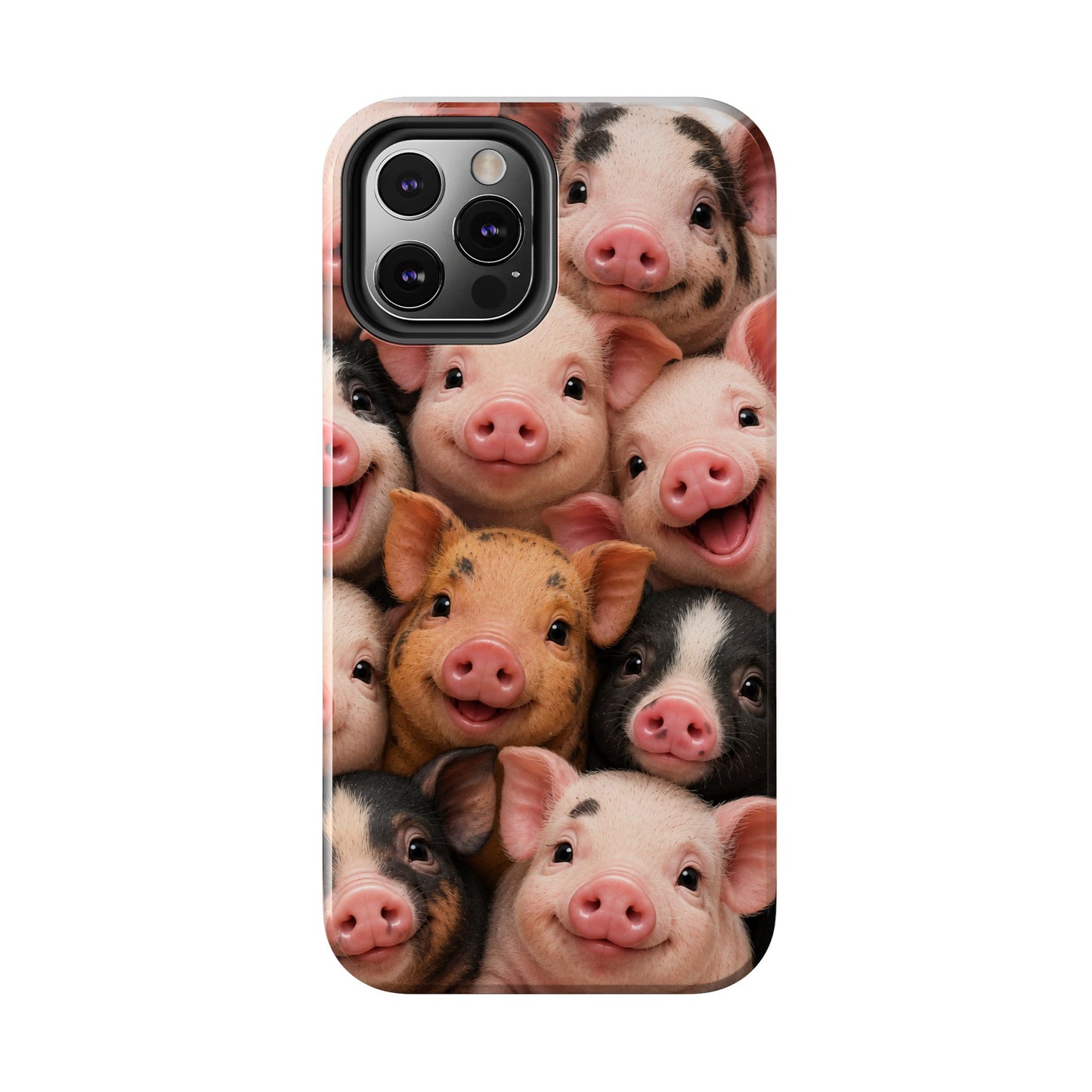 Pig Faces Tough Phone Case — Cute Farm Animal iPhone Protective Cover