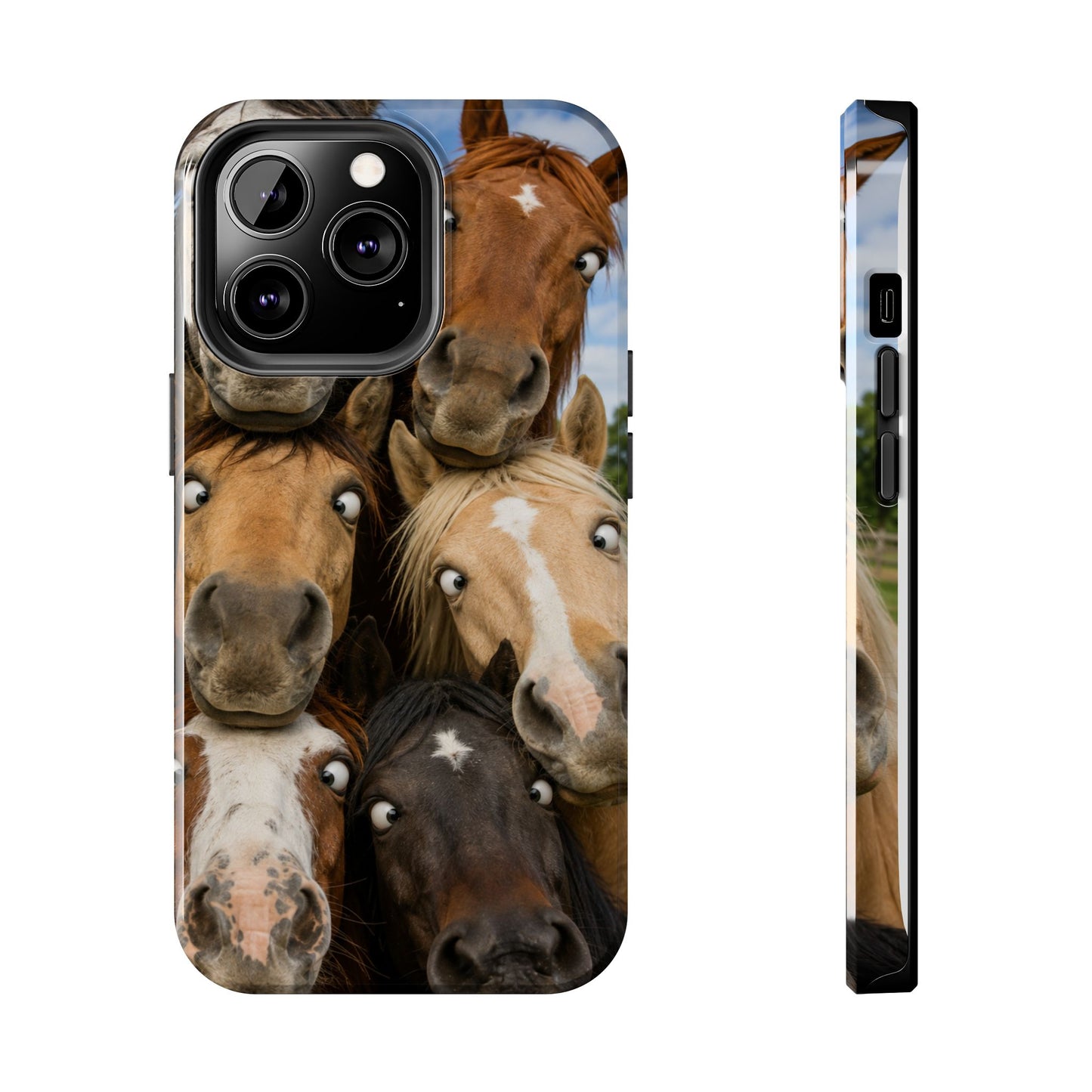 Horse Herd Phone Case — Funny Goofy Horses Tough Protective Cover