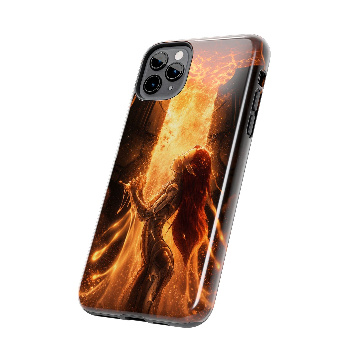 Fiery Phoenix Phone Case — Tough Protective iPhone Cover with Flame Warrior Art