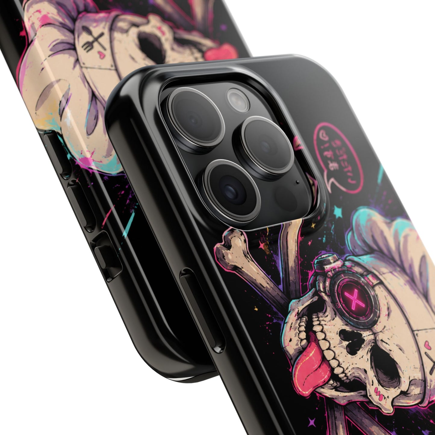 Skull & Crossbones Tough Phone Case — Neon Kawaii Punk Protection