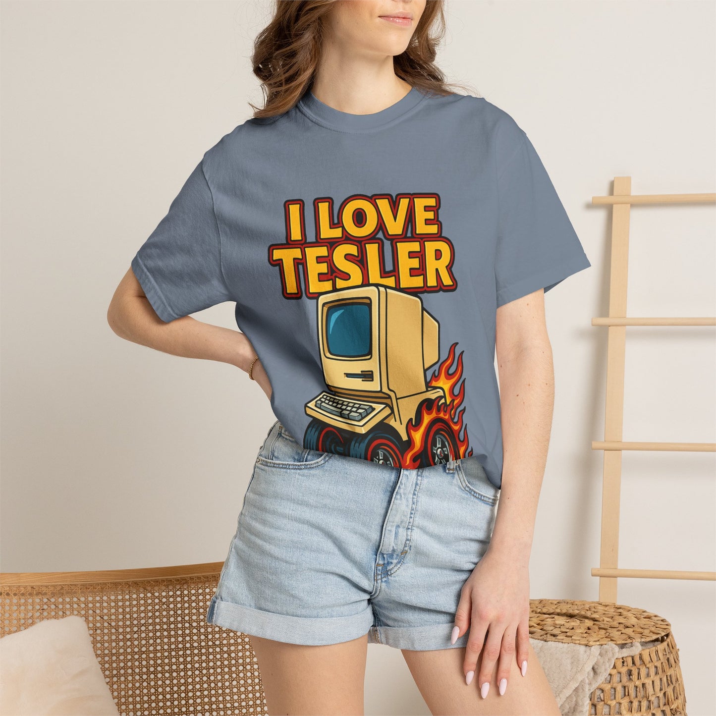 I Love Tesler Vintage Computer Tee — Retro Tech Graphic T-Shirt