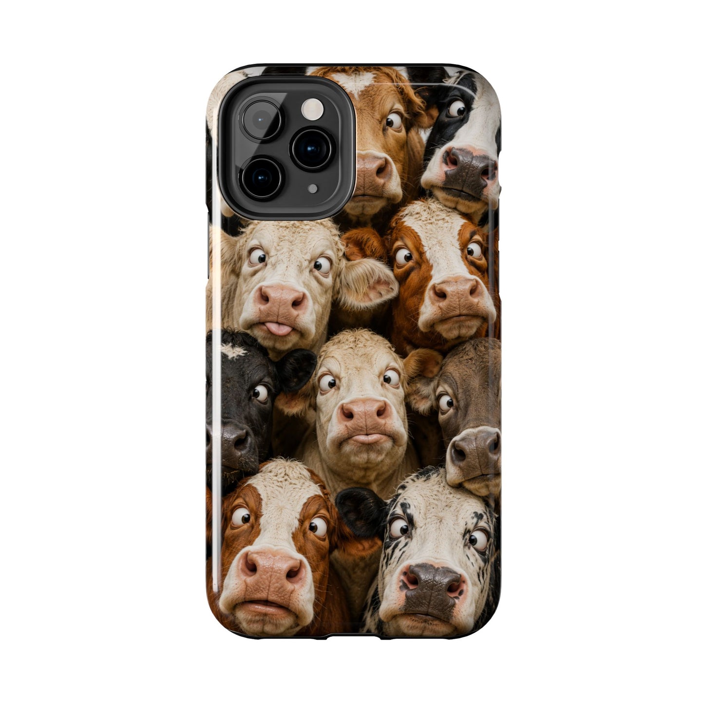 Cow Collage Tough Phone Case — Funny Farm Animal Protective Phone Cover