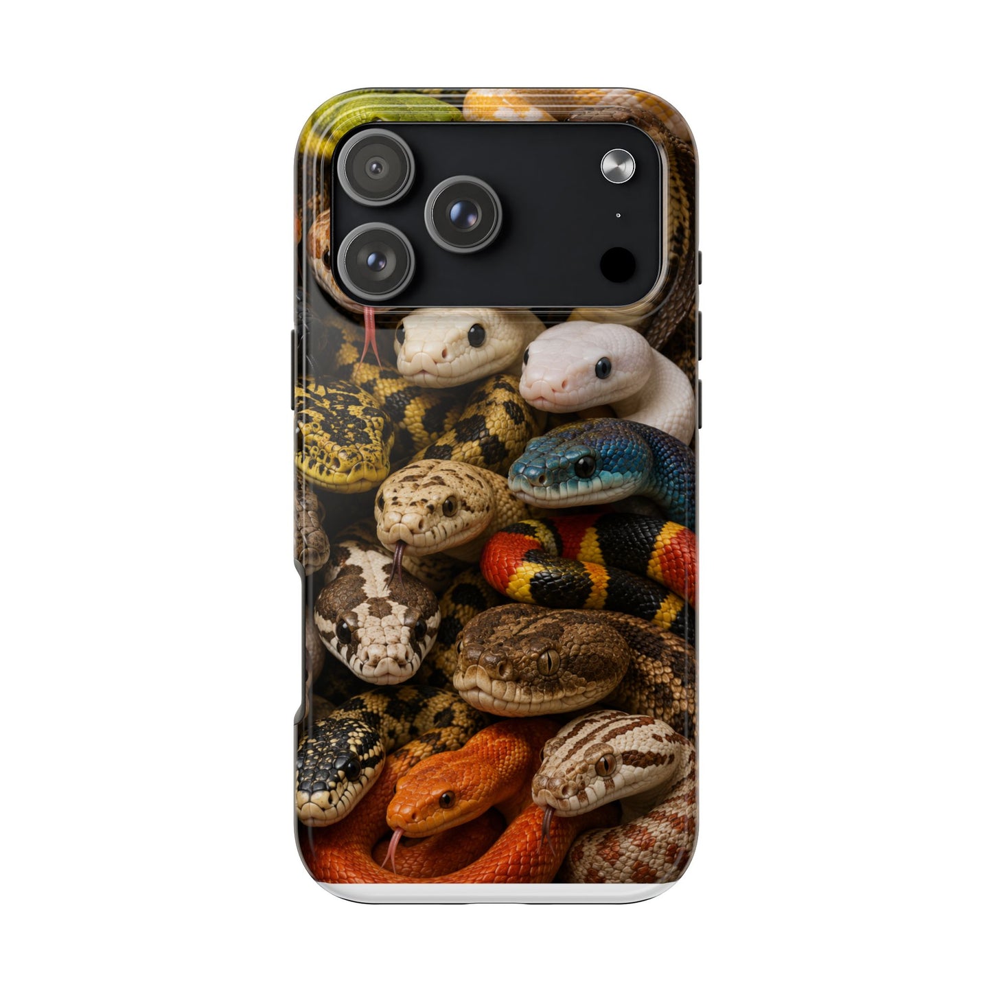 Snake Pattern Tough Phone Case — Colorful Snakes Protective Phone Cover
