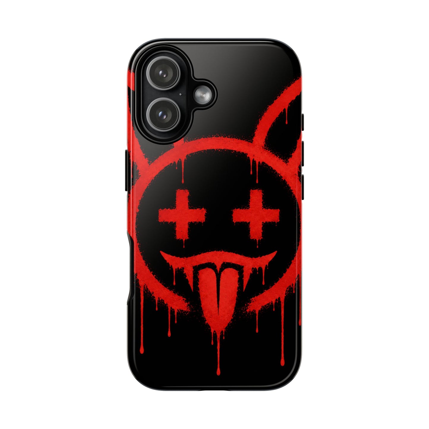 Phone Case - Metallic Souls Red Drip Smiley Graffiti Design