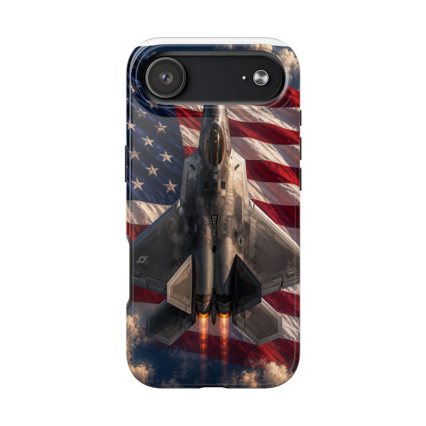 Patriotic Fighter Jet Tough Phone Case — American Flag Military iPhone Case