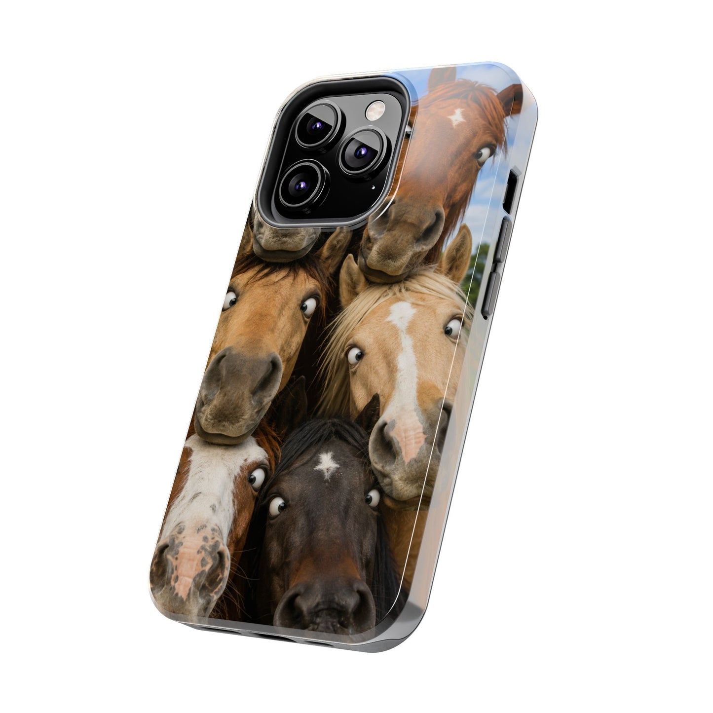Horse Herd Phone Case — Funny Goofy Horses Tough Protective Cover