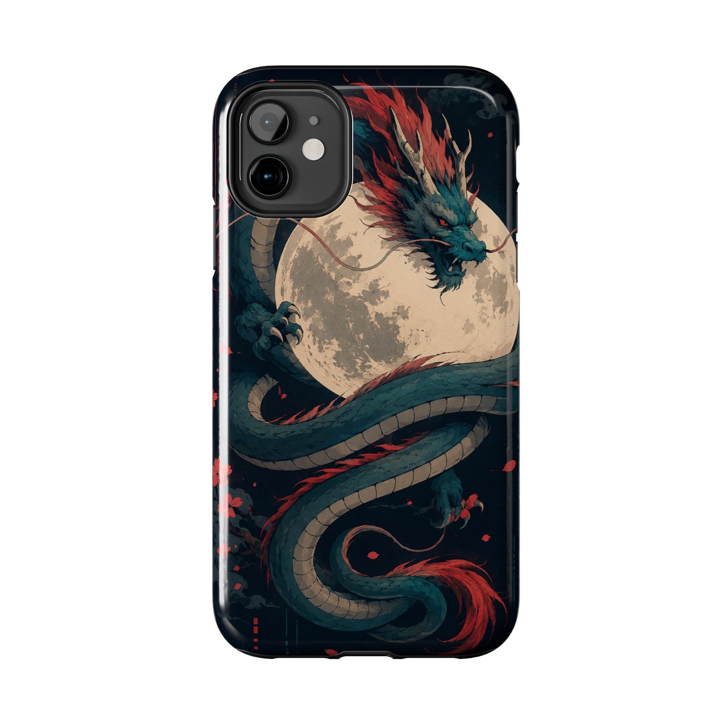 Dragon Moon Phone Case — Mythic Asian Serpent Design Tough Case