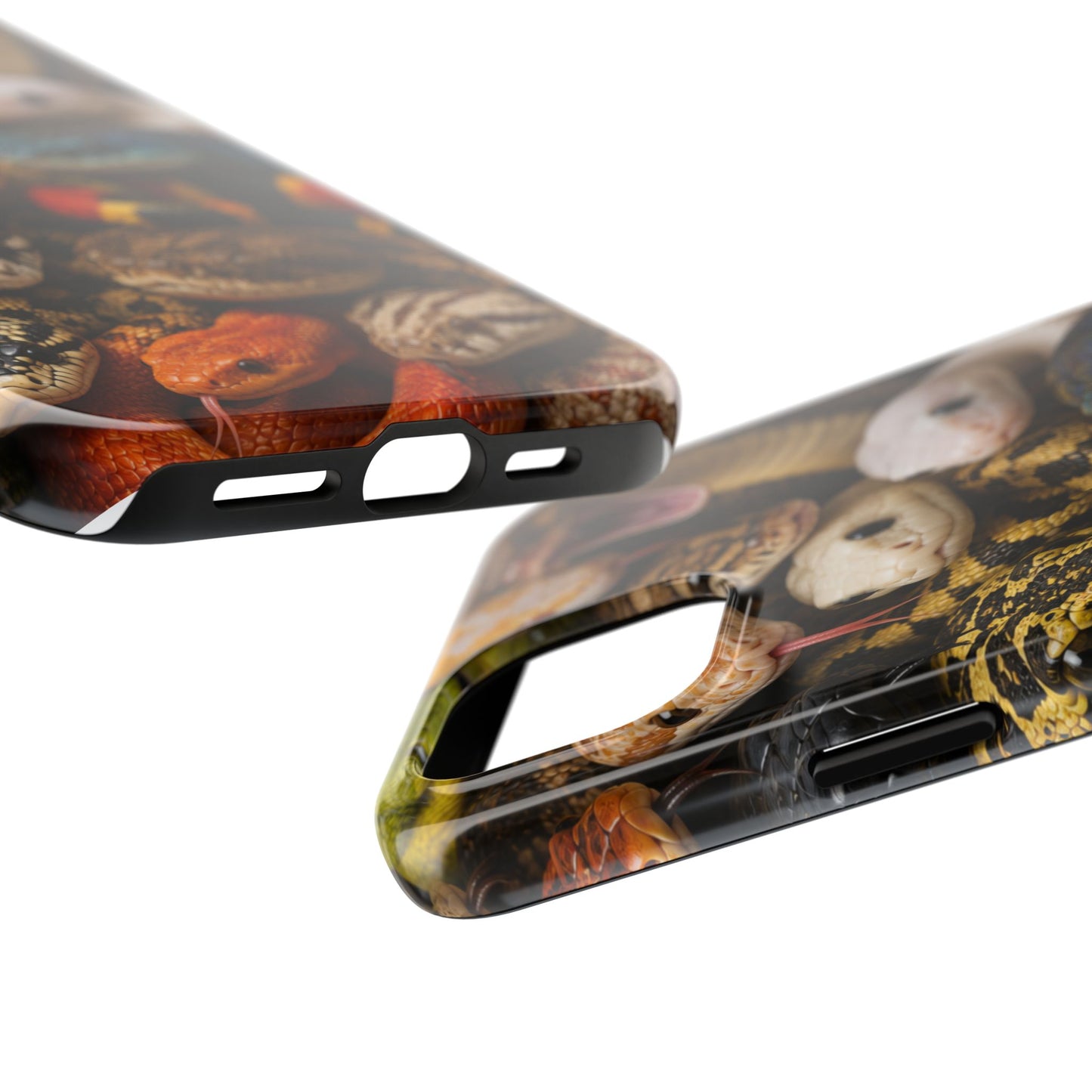 Snake Pattern Tough Phone Case — Colorful Snakes Protective Phone Cover