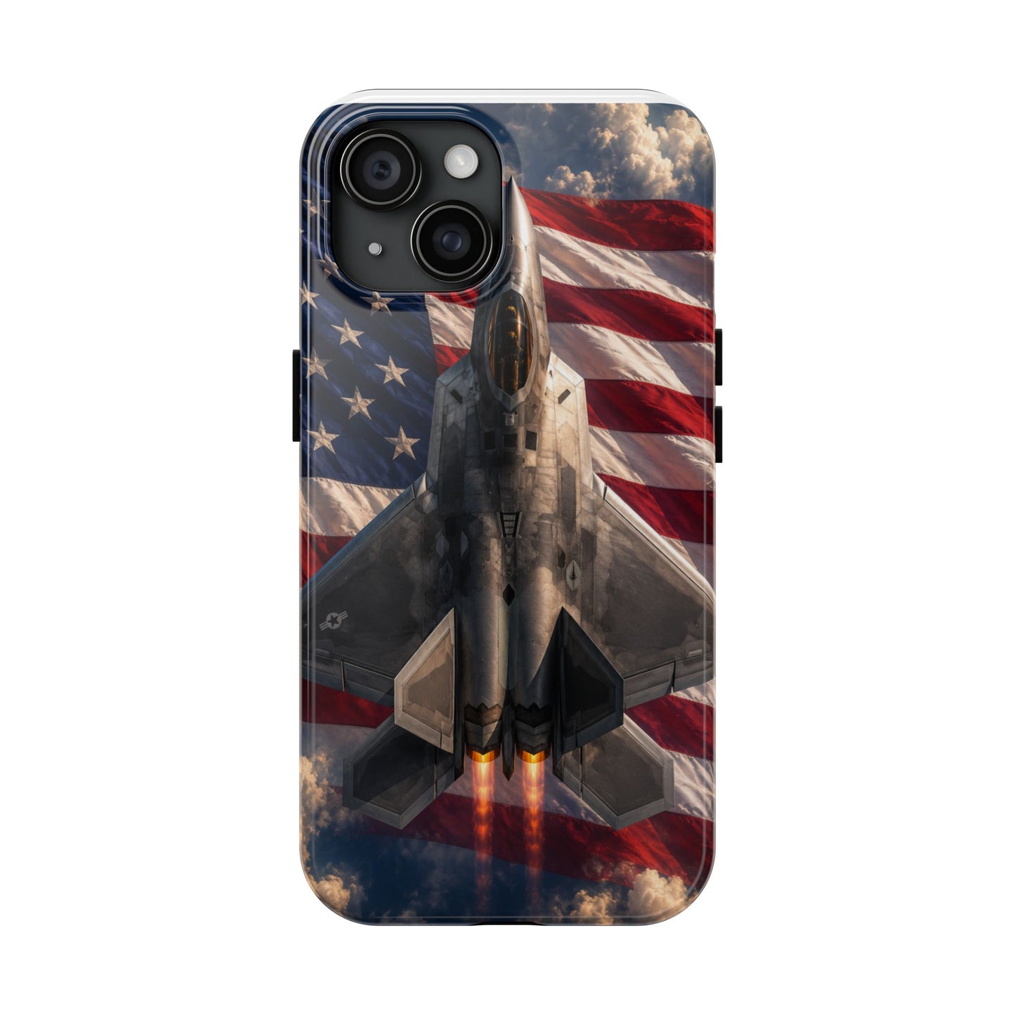 Patriotic Fighter Jet Tough Phone Case — American Flag Military iPhone Case