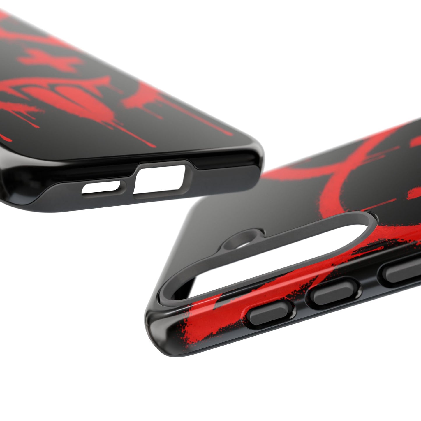 Phone Case - Metallic Souls Red Drip Smiley Graffiti Design