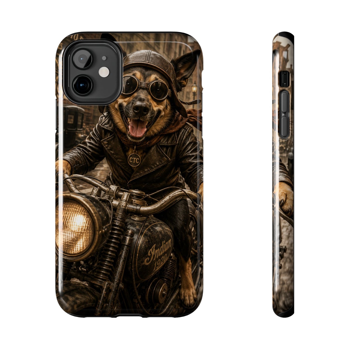 Phone Case — Biker Dog Riding Motorcycle Protective Tough Cover