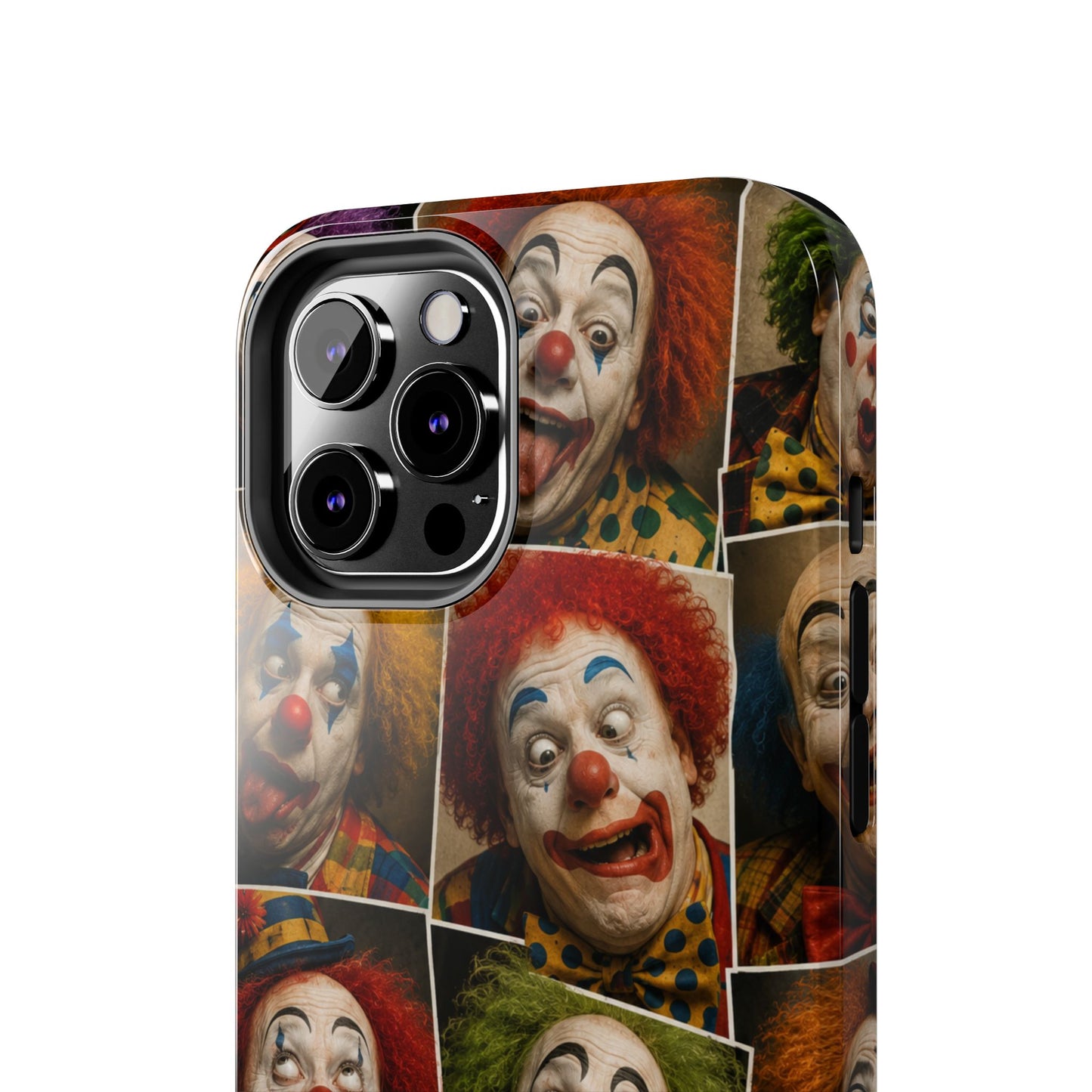 Clown Collage Tough Phone Case — Retro Carnival Horror Pattern