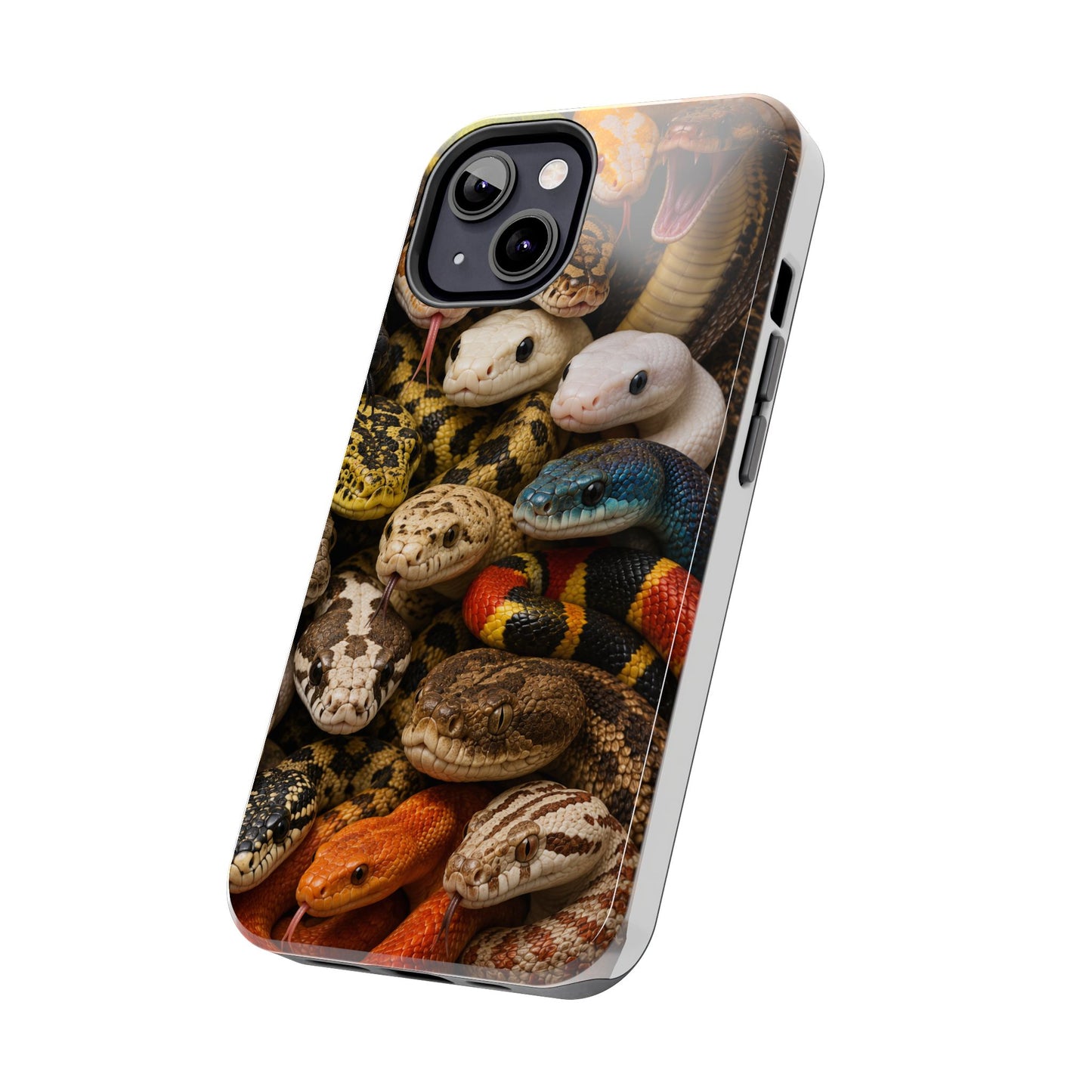 Snake Pattern Tough Phone Case — Colorful Snakes Protective Phone Cover