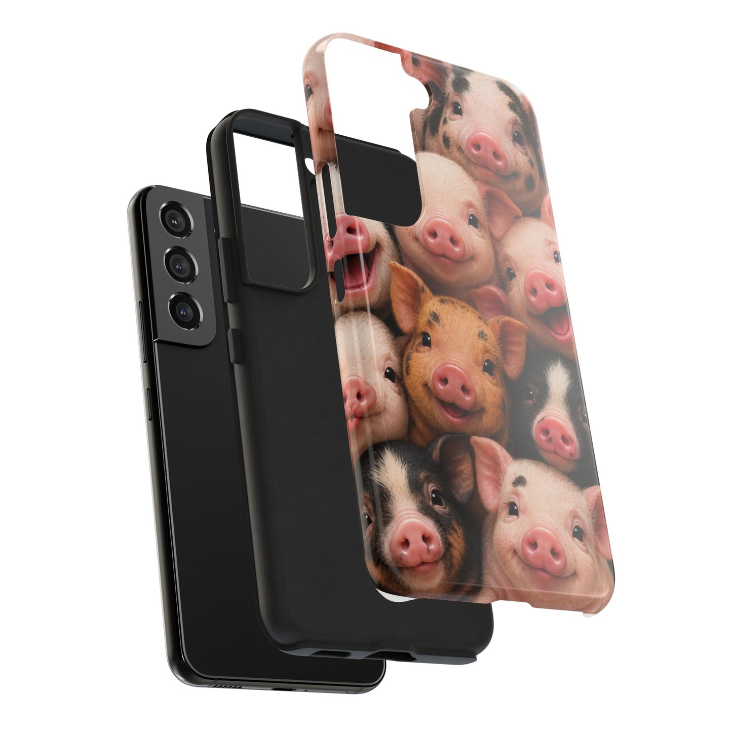 Pig Faces Tough Phone Case — Cute Farm Animal iPhone Protective Cover