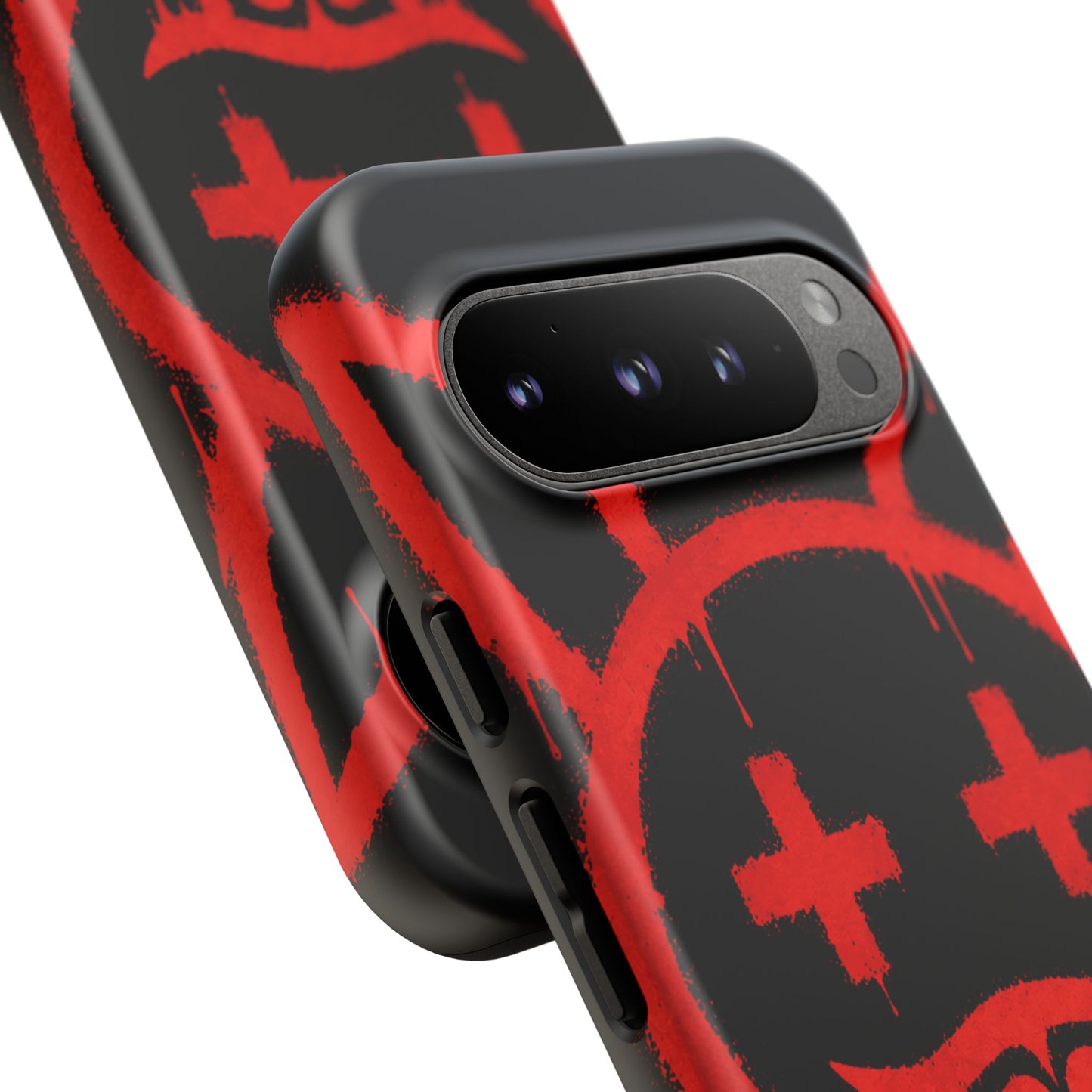 Phone Case - Metallic Souls Red Drip Smiley Graffiti Design