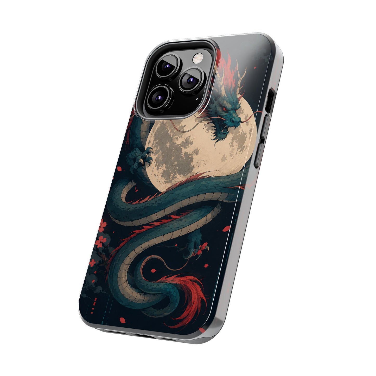 Dragon Moon Phone Case — Mythic Asian Serpent Design Tough Case