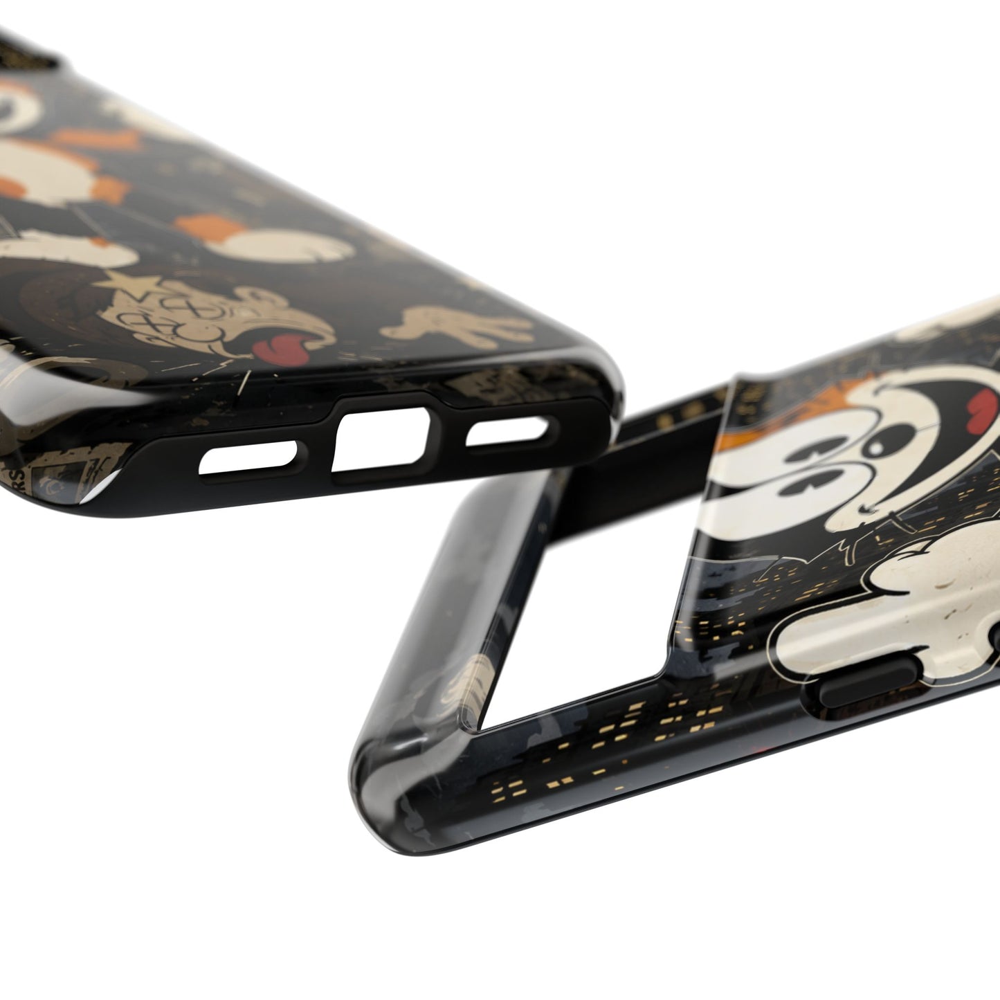 Vintage Cartoon Cat Phone Case — Edgy Felix-Style Illustration