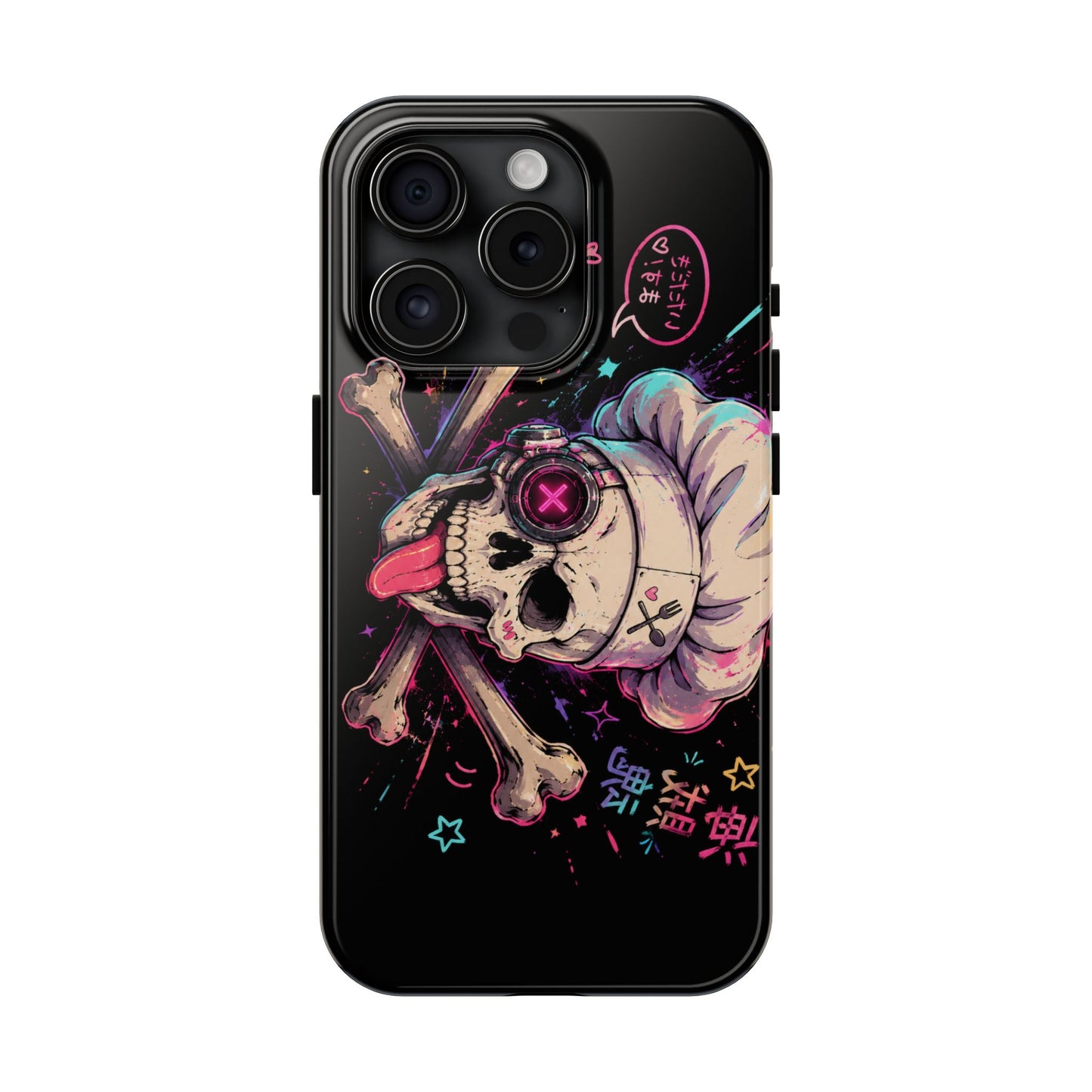 Skull & Crossbones Tough Phone Case — Neon Kawaii Punk Protection