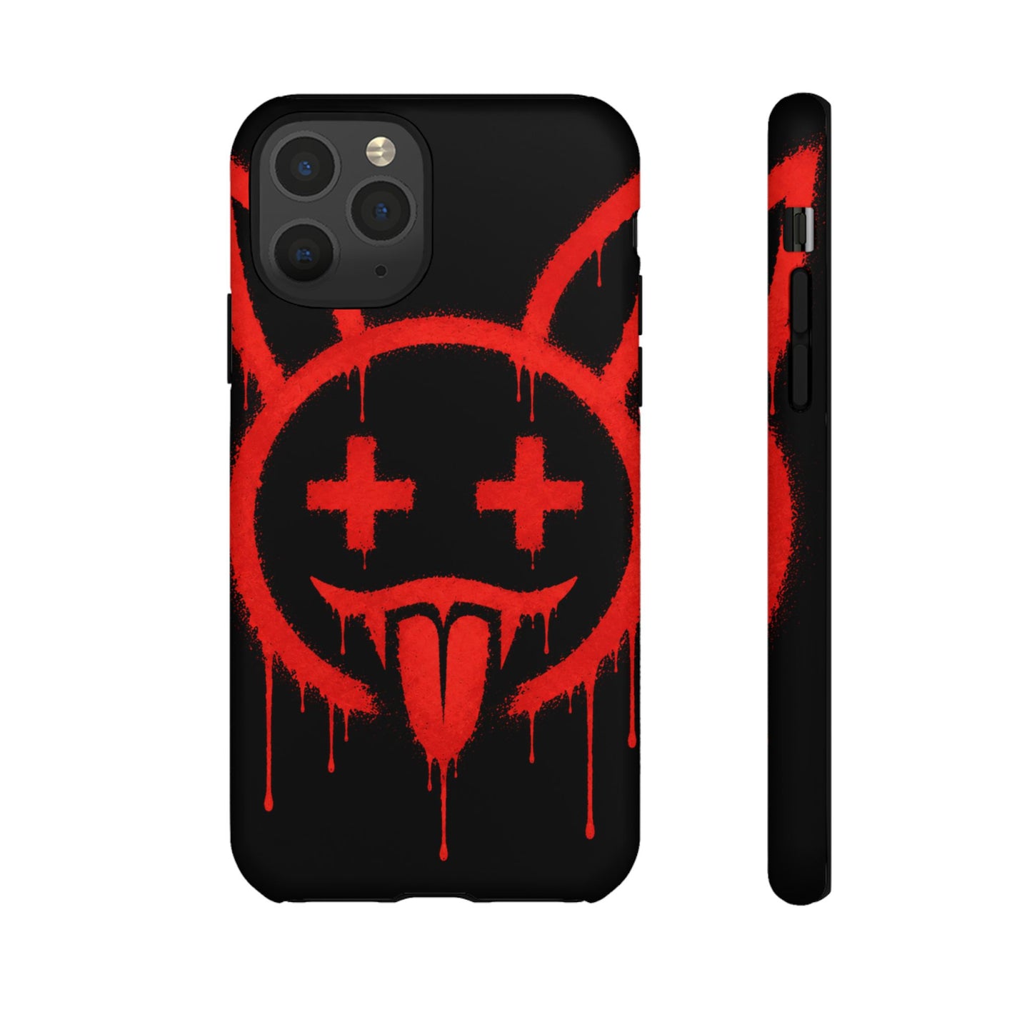 Phone Case - Metallic Souls Red Drip Smiley Graffiti Design