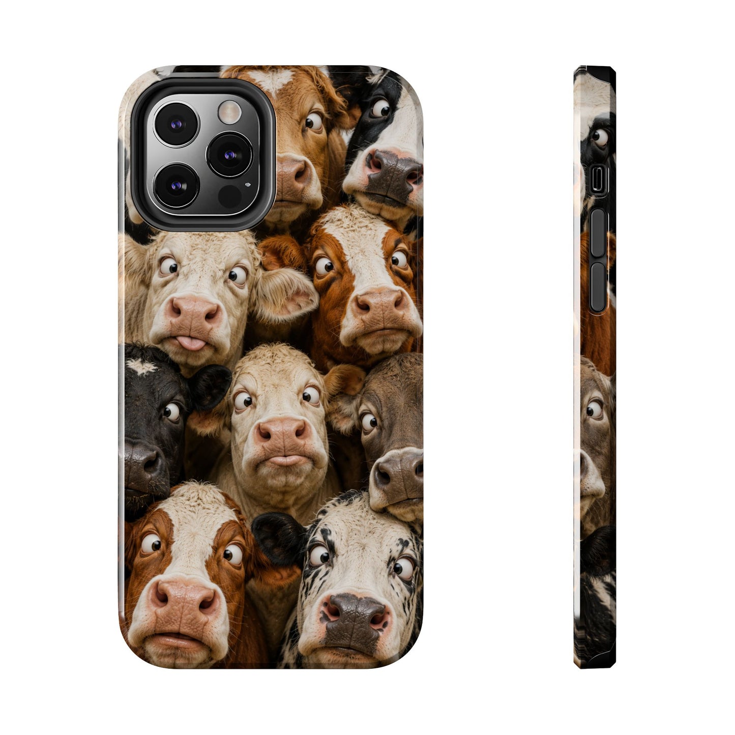 Cow Collage Tough Phone Case — Funny Farm Animal Protective Phone Cover