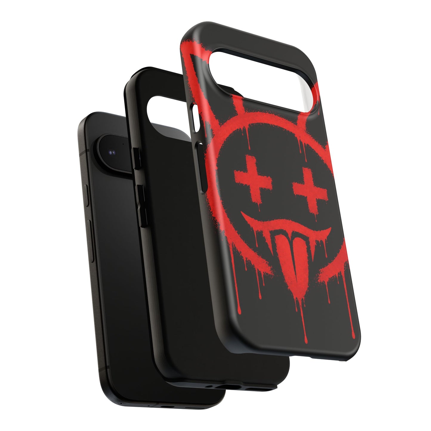 Phone Case - Metallic Souls Red Drip Smiley Graffiti Design
