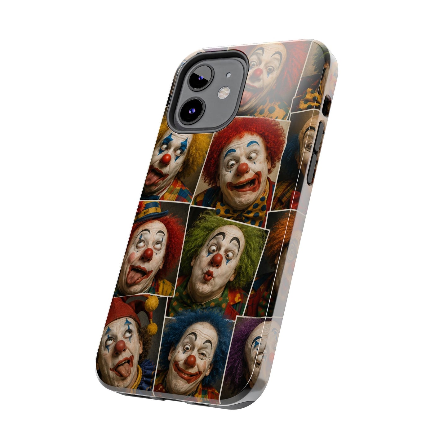 Clown Collage Tough Phone Case — Retro Carnival Horror Pattern