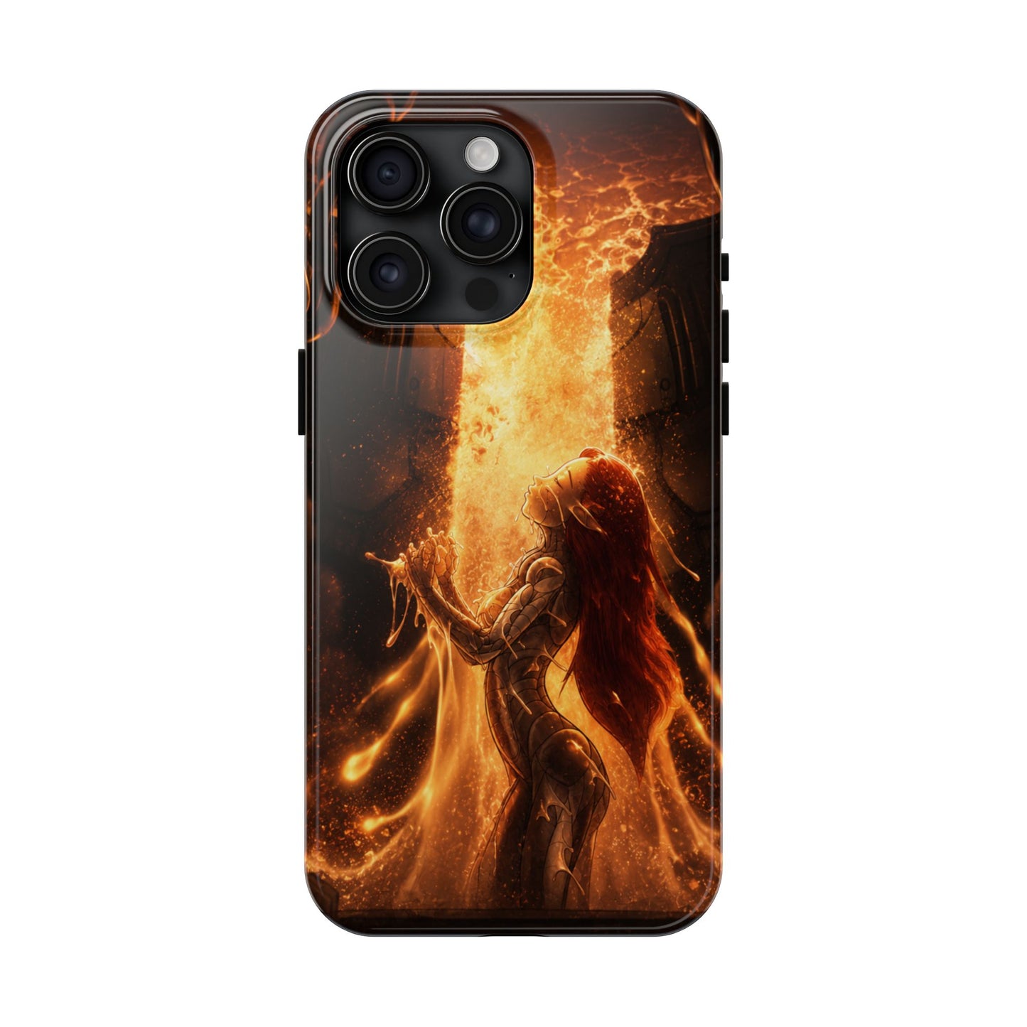 Fiery Phoenix Phone Case — Tough Protective iPhone Cover with Flame Warrior Art