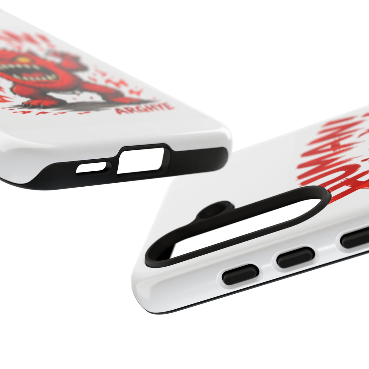 Angry Monster "HUMAN!" Phone Case — Cute Fiery Creature iPhone Cover