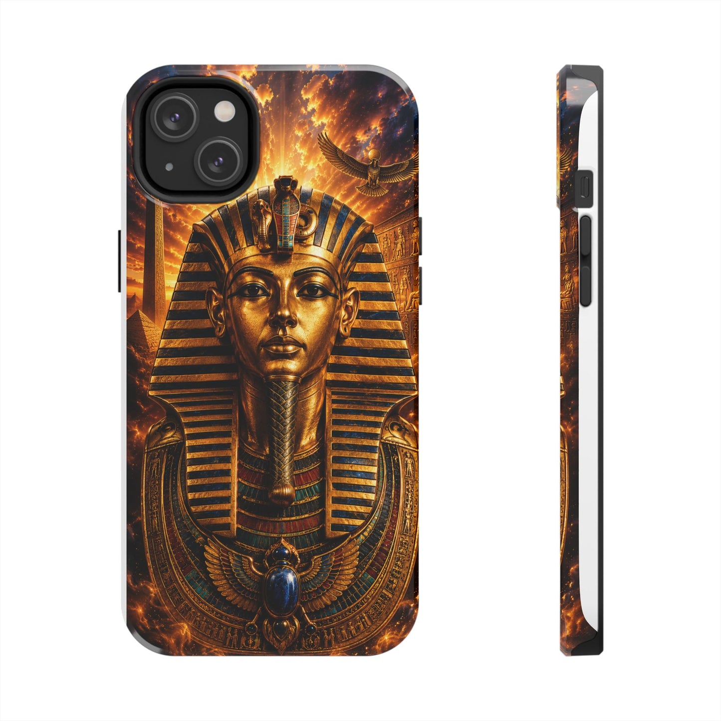 Egyptian Pharaoh Tough Phone Case — Protective Golden Tutankhamun Design
