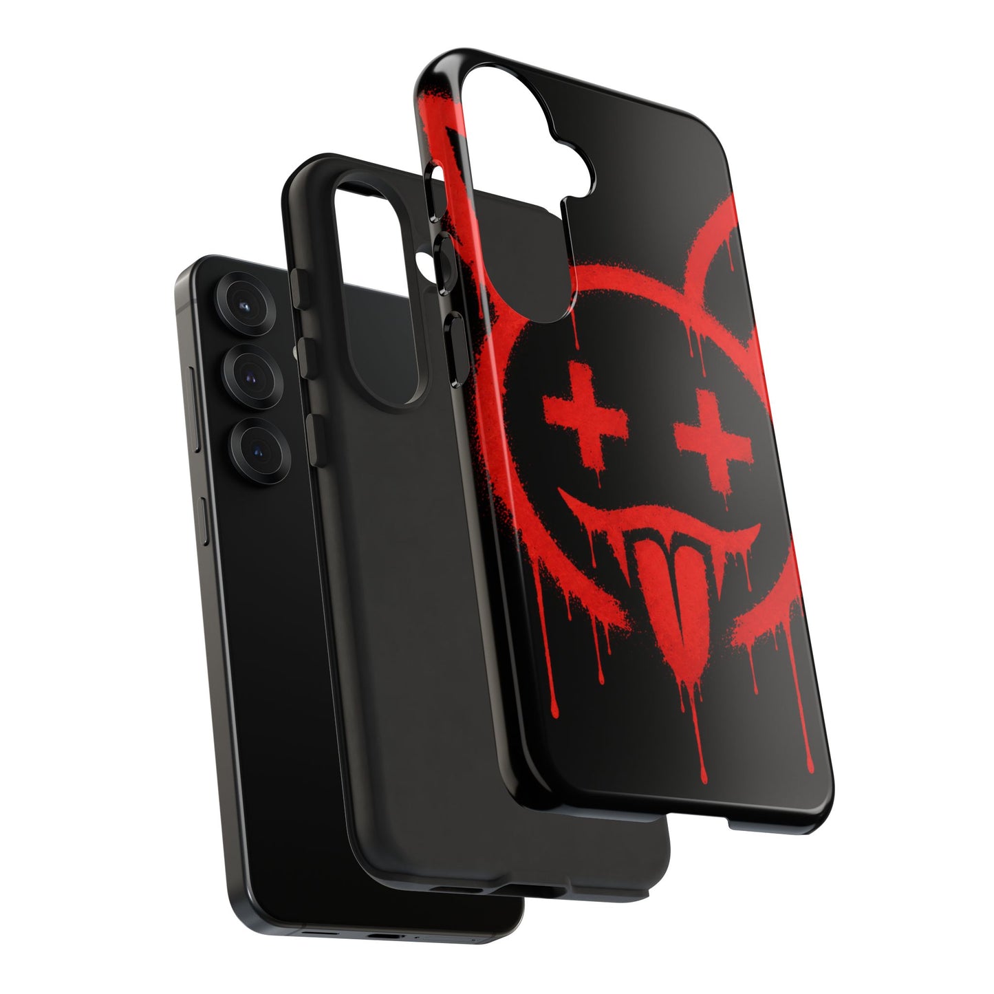 Phone Case - Metallic Souls Red Drip Smiley Graffiti Design
