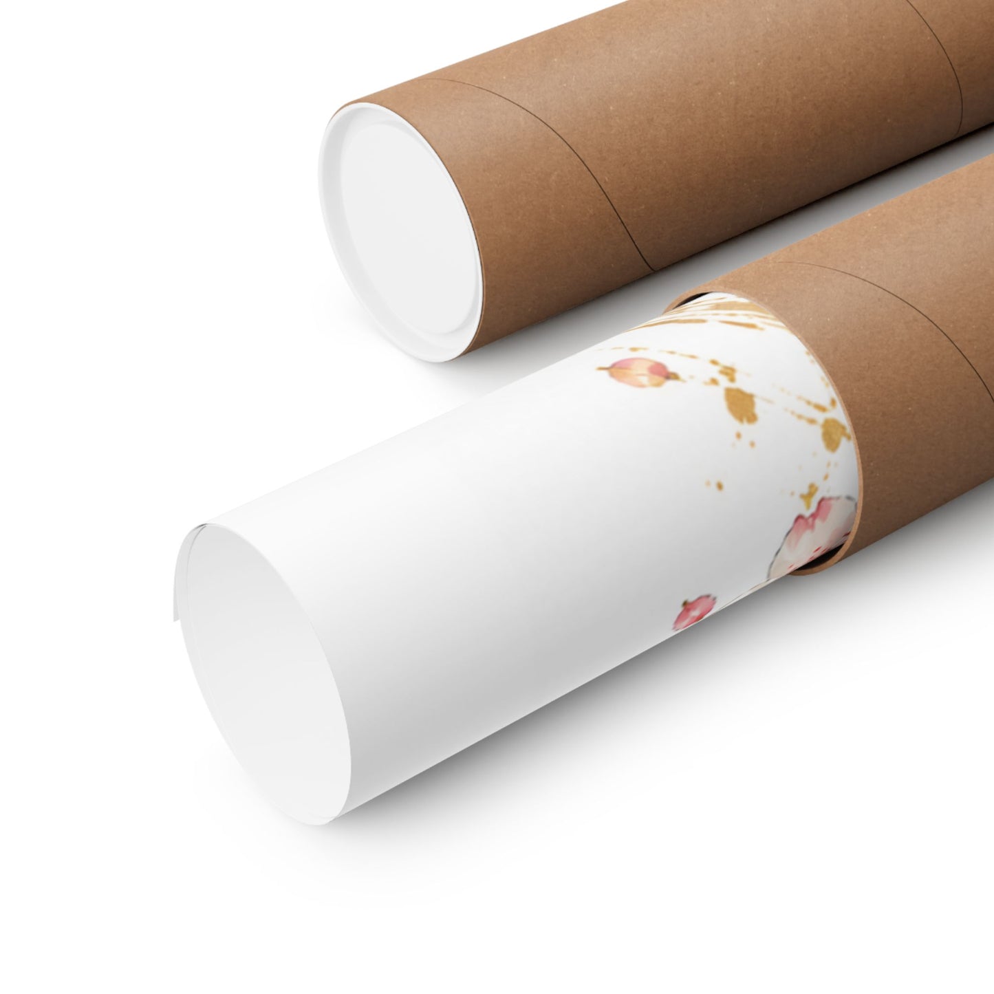 Golden Dragon & Red Moon Matte Poster — Japanese Cherry Blossom Wall Art