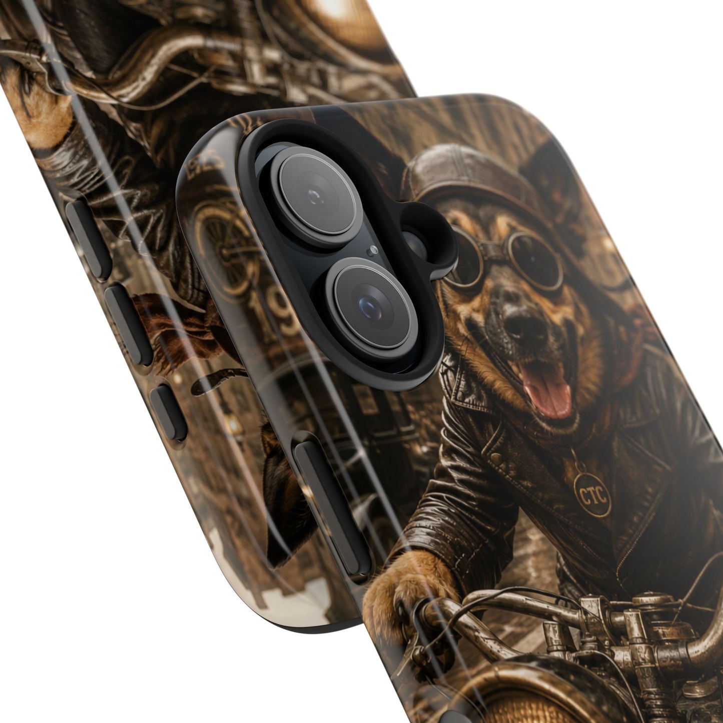 Phone Case — Biker Dog Riding Motorcycle Protective Tough Cover