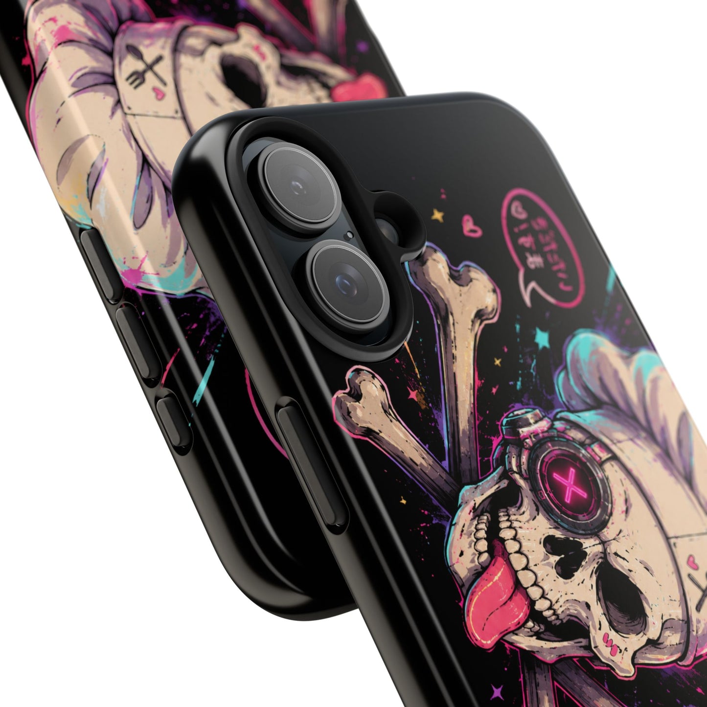 Skull & Crossbones Tough Phone Case — Neon Kawaii Punk Protection