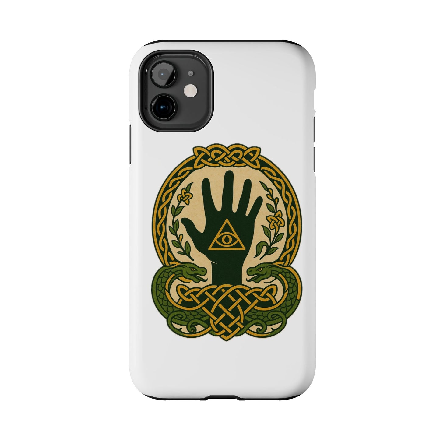 Celtic Eye of Providence Tough Phone Case — Protective Mythic Hand Design