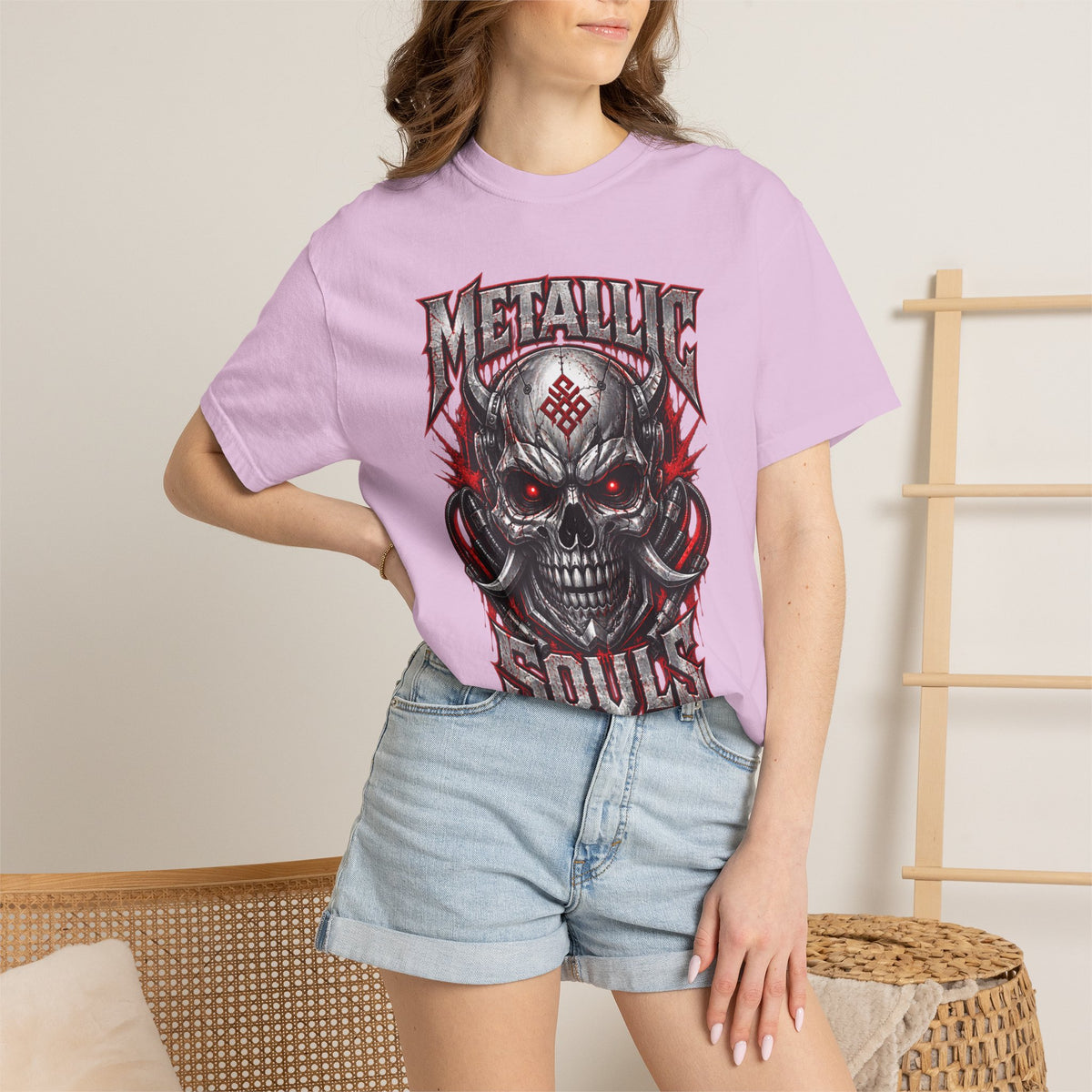 Metallic Souls Skull T-Shirt — Gothic Heavy Metal Band Tee