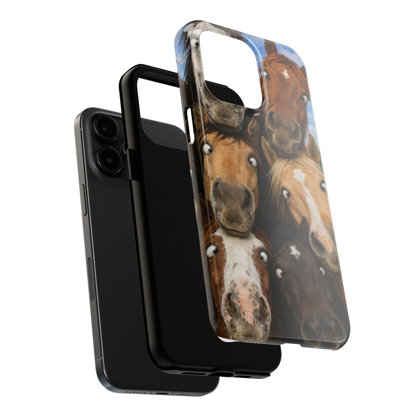 Horse Herd Phone Case — Funny Goofy Horses Tough Protective Cover