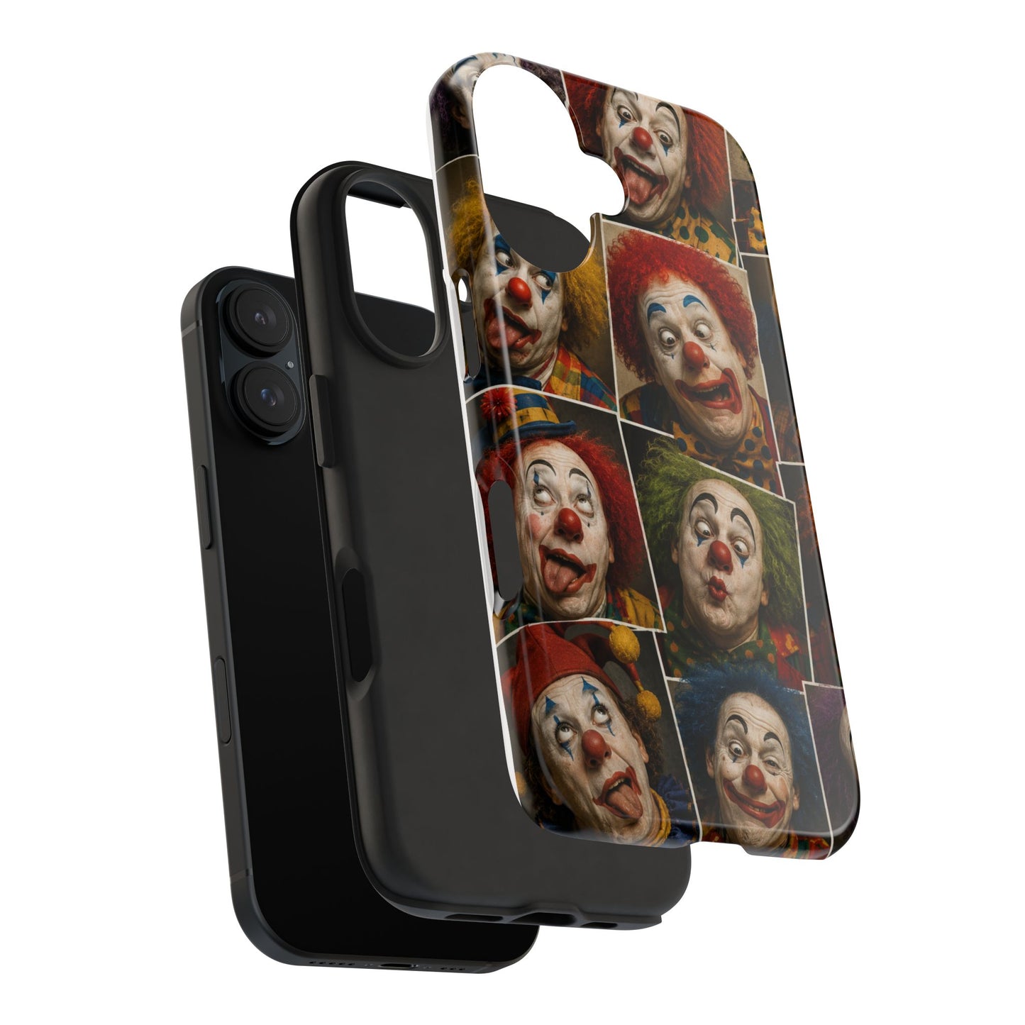 Clown Collage Tough Phone Case — Retro Carnival Horror Pattern