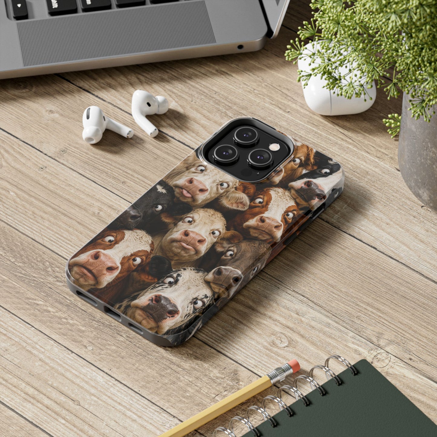 Cow Collage Tough Phone Case — Funny Farm Animal Protective Phone Cover