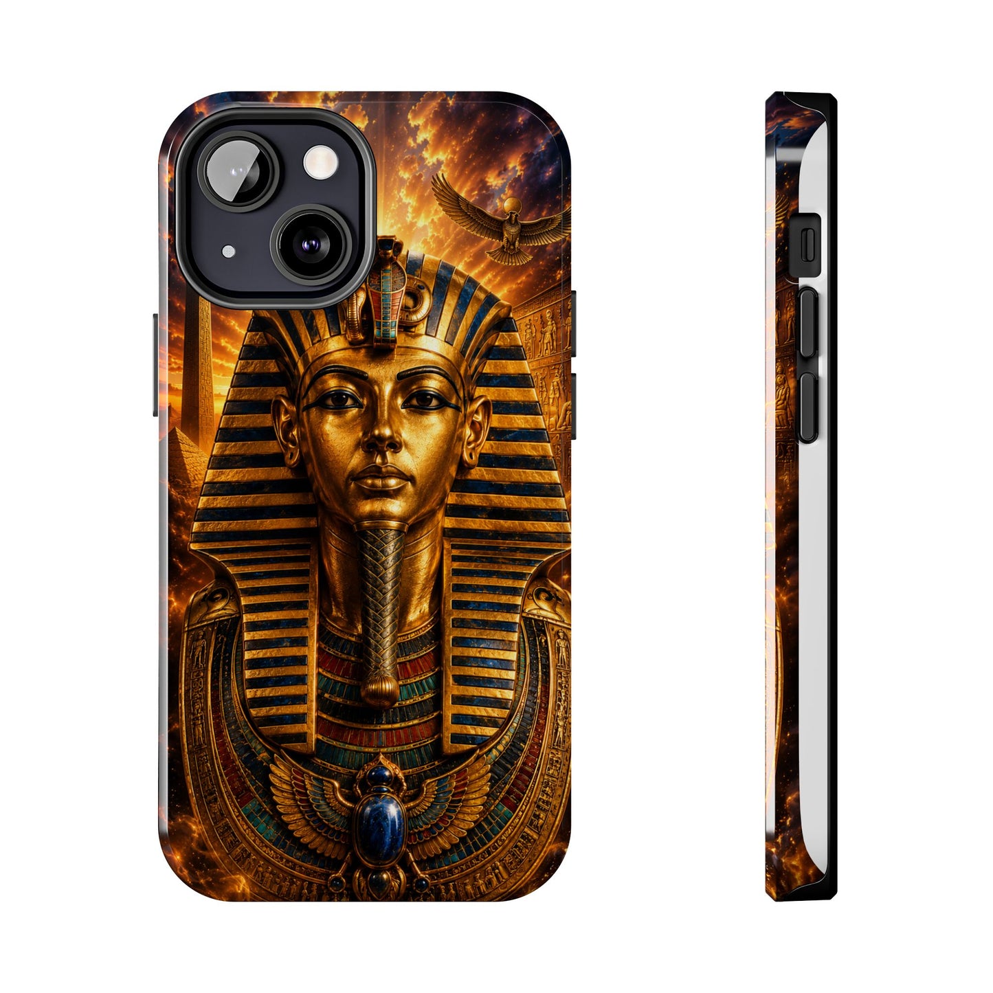 Egyptian Pharaoh Tough Phone Case — Protective Golden Tutankhamun Design
