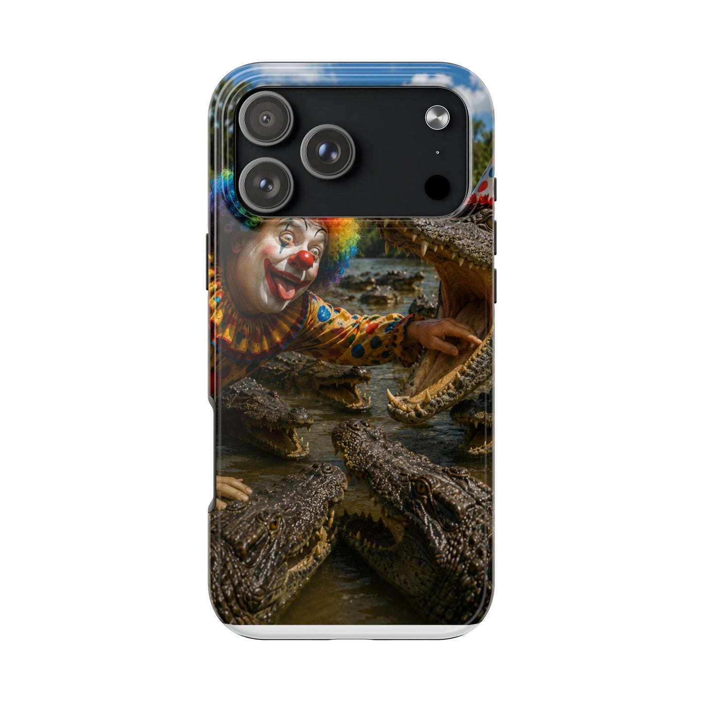 Creepy Clown Alligator Tough Phone Case — Horror Phone Cover for Scary Fans