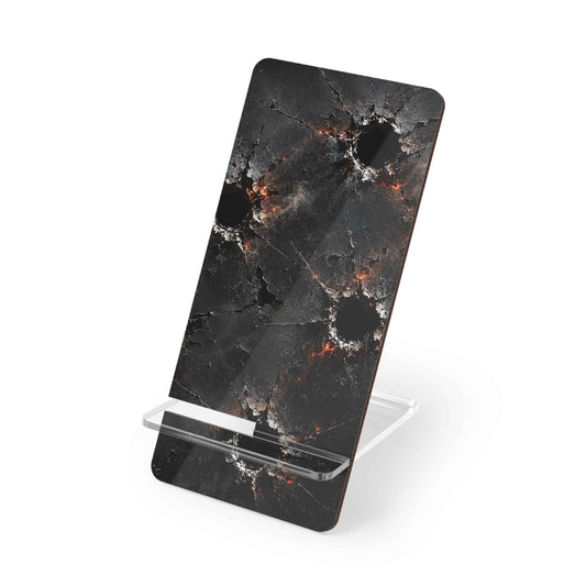Phone Stand — Bullet Hole Grunge Metal Design Acrylic Mobile Display Stand